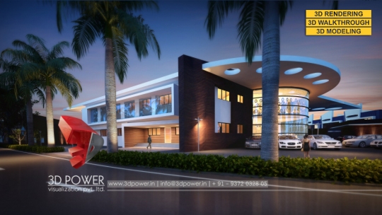 architectural rendering services township evening view