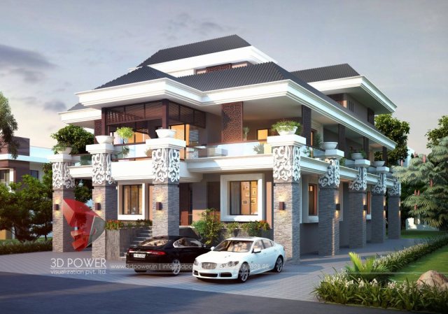 Stunning Ultra-Modern Villa Elevation & its 3D Rendering